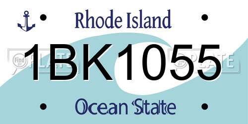1BK1055 Rhode Island License Plate