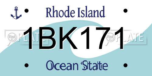 1BK171 Rhode Island License Plate