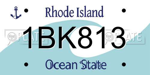 1BK813 Rhode Island License Plate