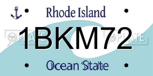 1BKM72 Rhode Island License Plate