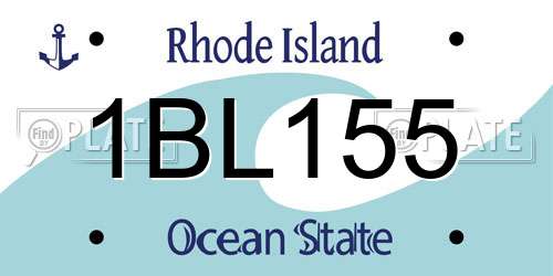 1BL155 Rhode Island License Plate