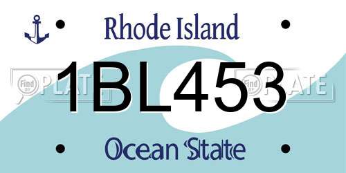 1BL453 Rhode Island License Plate