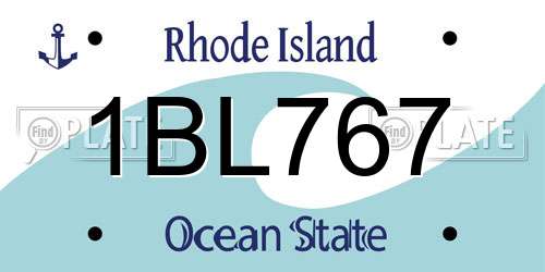 1BL767 Rhode Island License Plate