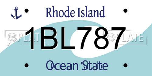 1BL787 Rhode Island License Plate