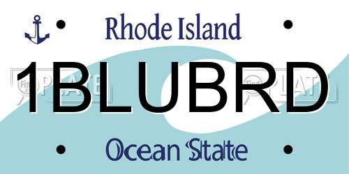 1BLUBRD Rhode Island License Plate