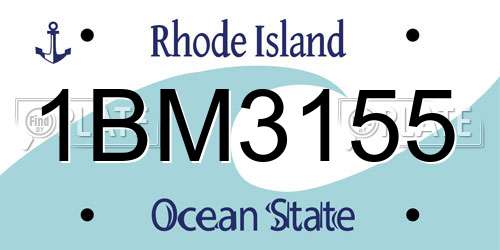 1BM3155 Rhode Island License Plate