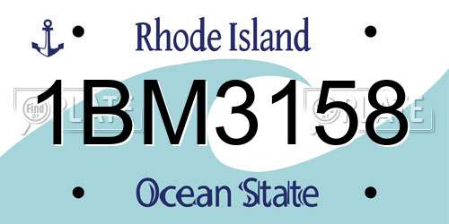 1BM3158 Rhode Island License Plate