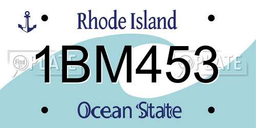 1BM453 Rhode Island License Plate