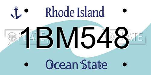 1BM548 Rhode Island License Plate