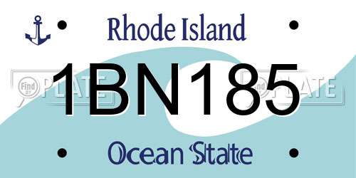 1BN185 Rhode Island License Plate