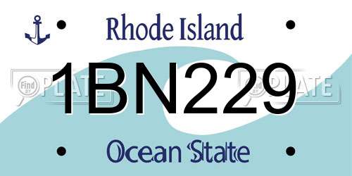 1BN229 Rhode Island License Plate