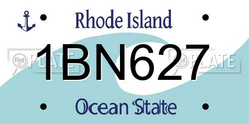 1BN627 Rhode Island License Plate