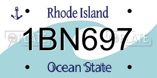 1BN697 Rhode Island License Plate