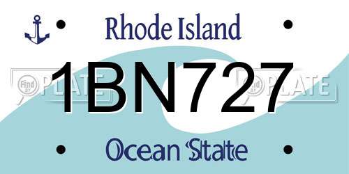 1BN727 Rhode Island License Plate