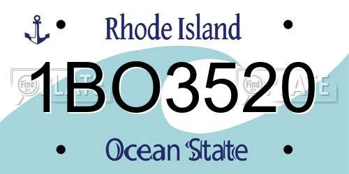 1BO3520 Rhode Island License Plate