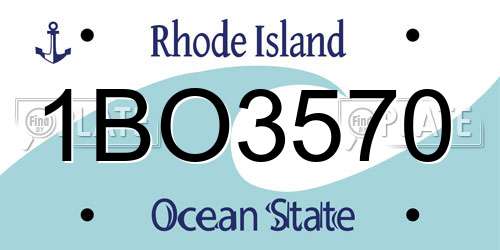 1BO3570 Rhode Island License Plate