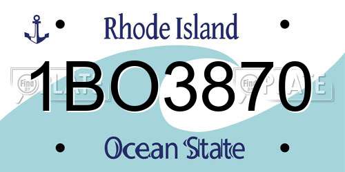1BO3870 Rhode Island License Plate