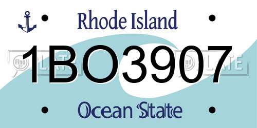 1BO3907 Rhode Island License Plate
