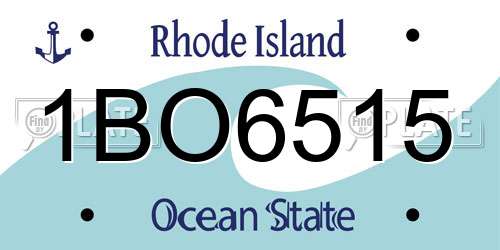 1BO6515 Rhode Island License Plate