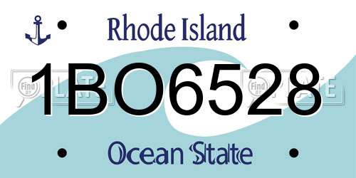 1BO6528 Rhode Island License Plate