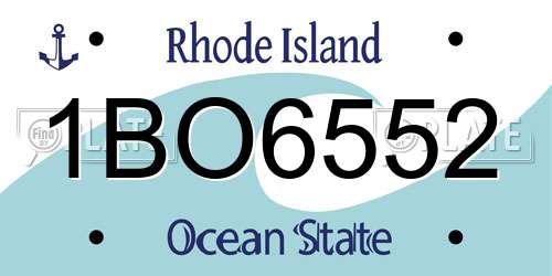 1BO6552 Rhode Island License Plate