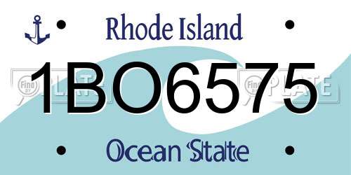 1BO6575 Rhode Island License Plate