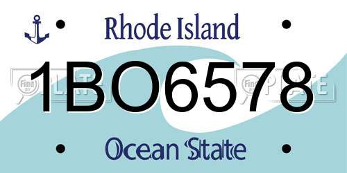 1BO6578 Rhode Island License Plate