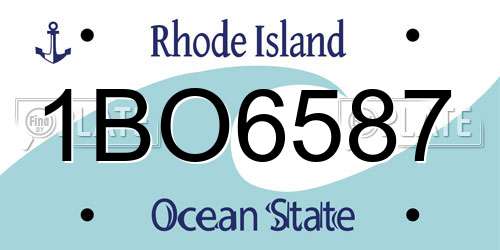 1BO6587 Rhode Island License Plate