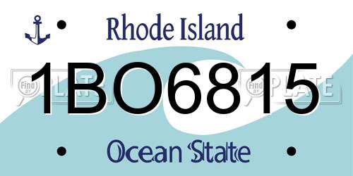 1BO6815 Rhode Island License Plate