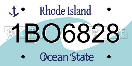 1BO6828 Rhode Island License Plate