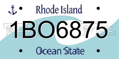 1BO6875 Rhode Island License Plate
