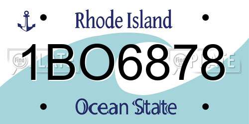 1BO6878 Rhode Island License Plate