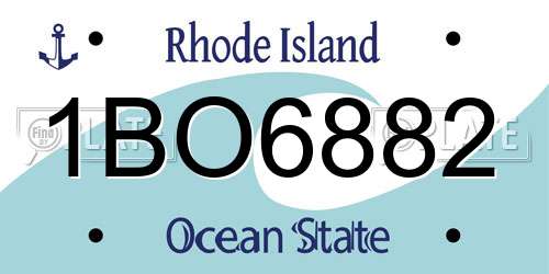 1BO6882 Rhode Island License Plate