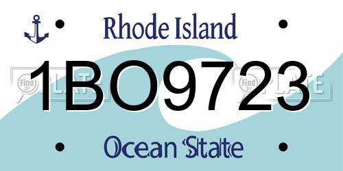 1BO9723 Rhode Island License Plate