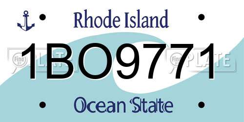 1BO9771 Rhode Island License Plate