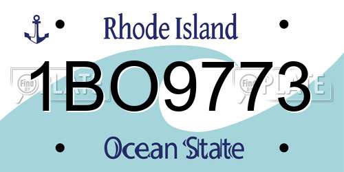 1BO9773 Rhode Island License Plate