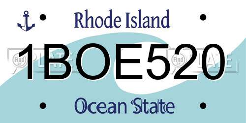 1BOE520 Rhode Island License Plate