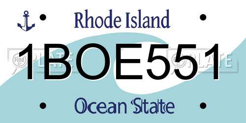 1BOE551 Rhode Island License Plate