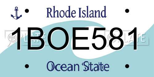1BOE581 Rhode Island License Plate