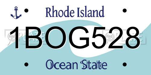 1BOG528 Rhode Island License Plate