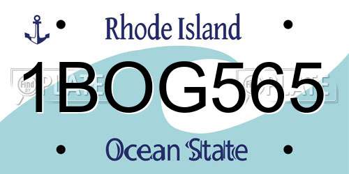 1BOG565 Rhode Island License Plate