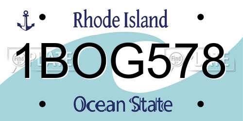 1BOG578 Rhode Island License Plate