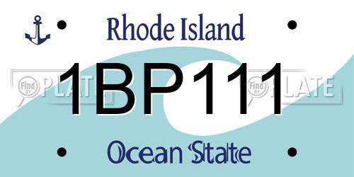 1BP111 Rhode Island License Plate