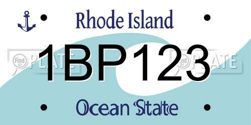1BP123 Rhode Island License Plate