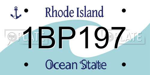 1BP197 Rhode Island License Plate