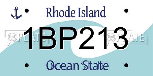 1BP213 Rhode Island License Plate
