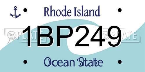 1BP249 Rhode Island License Plate