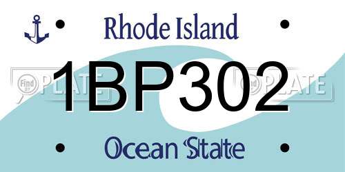 1BP302 Rhode Island License Plate