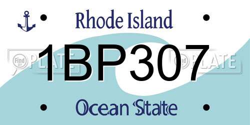 1BP307 Rhode Island License Plate