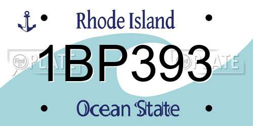 1BP393 Rhode Island License Plate